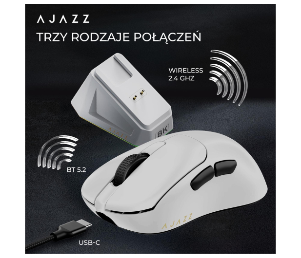 Ajazz AJ179PRO 3395-8K ze stacją dokującą biała - 1536387 - zdjęcie 8